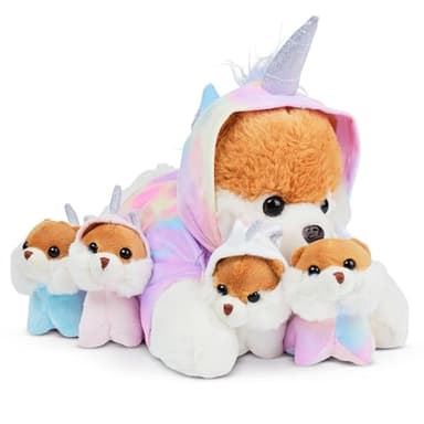 PixieCrush Dog Stuffed Animals - Bernese Mommy with 4 Puppies in Her Tummy - Huggable and Fluffy Dog Plushies for Imaginative Play - Plush Toys Suitable for Kids 3 Years Old and Above - 5" x 10" x 8" - Image 1