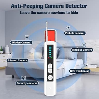 Hidden Camera Detectors, Portable Camera Detectors, Bug Detector Rf Wireless Signal Scanner, GPS Tracker Detector for Home, Hotel, Travel, Office, Bathroom, 6 Levels Sensitivity - Image 2