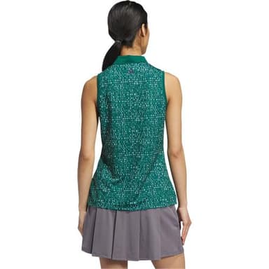 adidas Women's Standard Ultimate365 Printed Polo Shirt, Collegiate Green - Image 3
