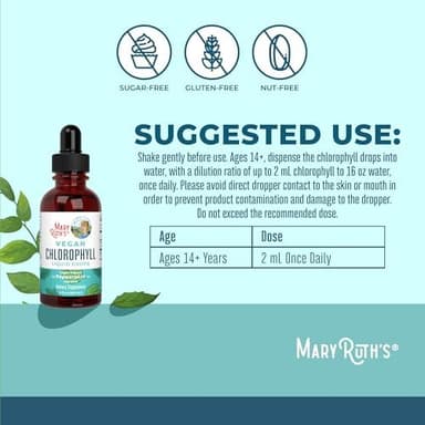 MaryRuth Organics Chlorophyll Liquid Drops | Clean Label Project Certified® | Vegan | Non-Diluted Liquid Chlorophyll| Mulberry Derived Supplement for 14+ | Non-GMO | Delicious Minty Flavor | 2 Fl Oz - Image 4