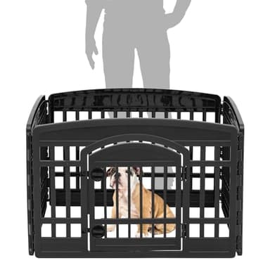 IRIS USA 24" 4-Panel Dog Playpen with Door, 35 x 35 x 24, Puppy Playpen, Dog Play Pen Indoors, Pet Fence, Puppies/Small Dogs, Black - Image 4