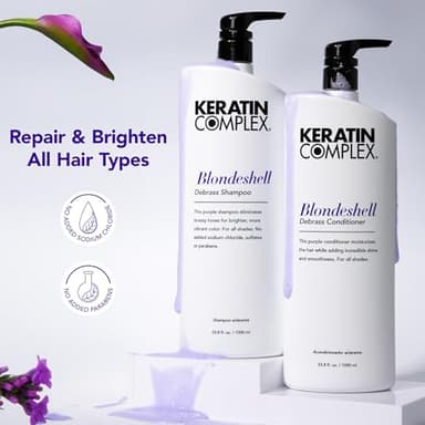 Keratin Complex - Blondeshell Debrass Shampoo & Conditioner Duo - 33.8 fl oz Each - Image 2