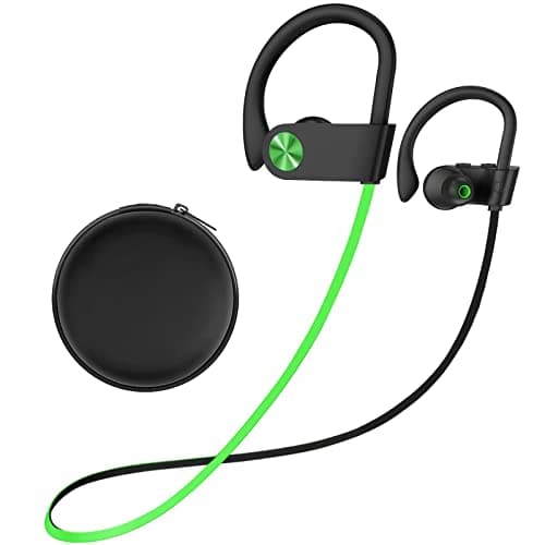 Stiive Bluetooth Headphones, 5.3 Wireless Sports Earbuds IPX7 Waterproof with Mic, Stereo Sweatproof in-Ear Earphones, Noise Cancelling Headsets for Gym Running Workout, 16 Hours Playtime - GreenBlack - Image 1
