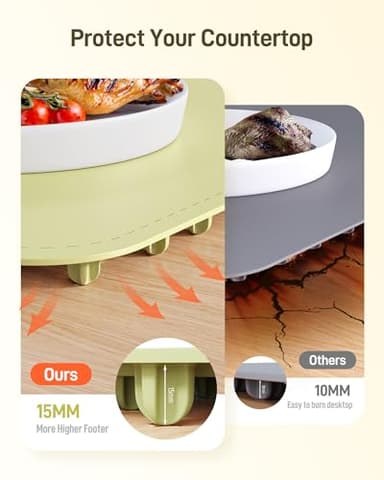 Warming Mat for Food - 8-Temp Electric Warmer Tray for Buffets, Parties with Child Lock & 4-Hour Auto Shut-Off, Easy to Clean for Baby Bottles, Thawing, Travel, Green - Image 4