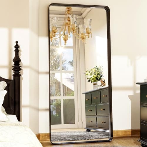 Easly 71" x 30" Full-Length Mirror - Black Deep Framed Floor Mirror, Wall-Mounted Rectangular Dressing Mirror for Home Decor in Bedroom, Bathroom, Living Room - Hang or Lean Against Wall - Image 1