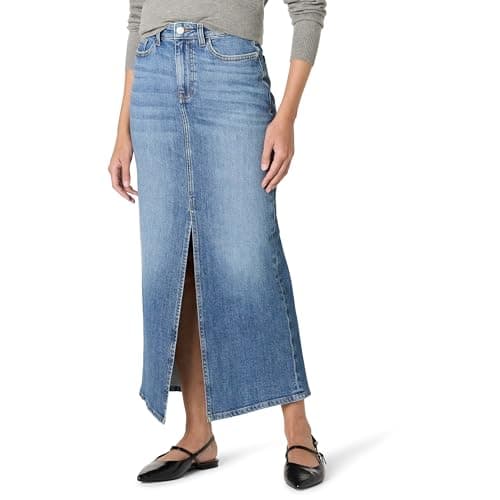 The Drop Women’s Rylie Maxi Denim Skirt with Front Slit, Medium Indigo, S - Image 1