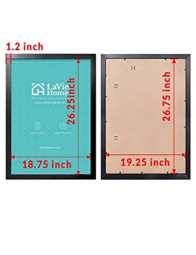 LaVie Home 19.25x26.75 Picture Frame Black, Puzzles Frame for Wall Decoration, Classic Black Minimalist Style Suitable for Decorating Houses, Offices, Hotels, Puzzles Posters Photos or Artwork（1 Pack） - Image 3