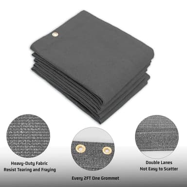 SUNNY GUARD Shade Cloth 6x10 FT Sun Screen Fabric Cover Tarp with Grommets for Pergola Backyard Garden, Dark Grey - Image 5