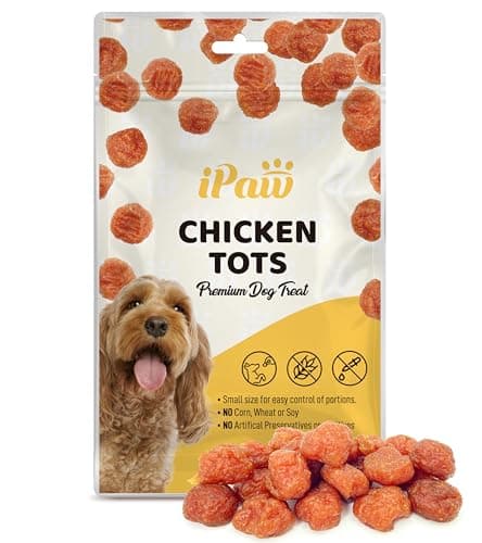 iPaw Chicken Tots Dog Treats for Puppy Training, All Natural Human Grade Dog Treat, Hypoallergenic, Easy to Digest (Chicken Tots) - Image 1
