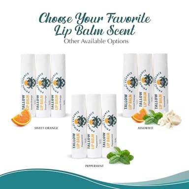 Moisturizing Tallow Lip Balm – Grass-Fed Beef Tallow with Organic Coconut Oil, Beeswax, and Vitamin E – Unscented Lip Balm Set – Travel Essential - 3-Pack - Image 9