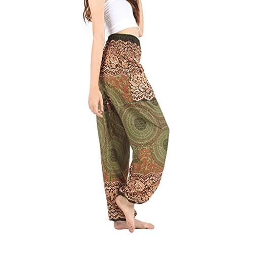 Boho Pants 2-Pocket Flowy Harem Pants Women for Yoga Travel Hippie Clothes - Image 1