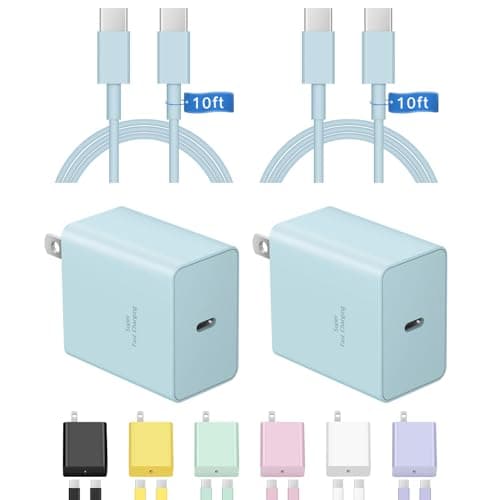 iPhone 17 16 15 Pro Max Charger Fast Charging, 45W USB C Charger with 10FT Type-C to C Cable for iPhone 17/17 Pro/17 Pro Max/16 Pro Max/16 Pro/16/16 Plus, 15 Pro Max/15 Pro/15, Galaxy S24/S23（Blue） - Image 1