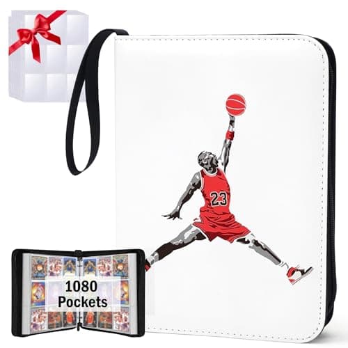 Basketball Card Binder,9 Pocket with 60 Sleeves up to 1080 Cards,Portable Waterproof Storage Book with Removable Clear Sleeves,Compatible with Basketball Cards 2024-2025 - Image 1