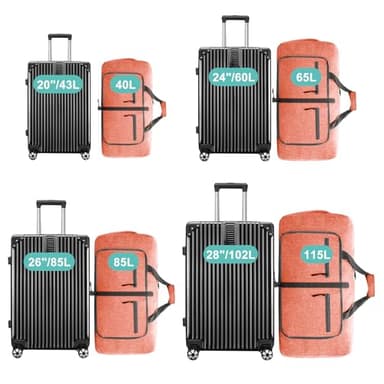 Dimayar 65L Travel Duffle Bag for Men Women - Foldable Duffel Bag with Shoes Compartment - Overnight Bags Waterproof & Tear Resistant(Orange) - Image 2