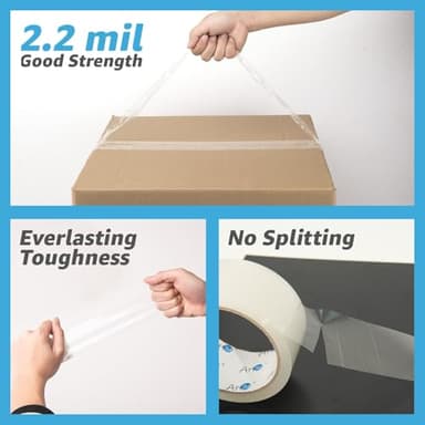 Art3d 6 Rolls Carton Sealing Tape Heavy Duty, Clear Packing Tape, 1.88" x 55 yds, 2 mil Thick - Image 5