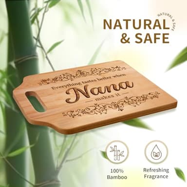 AceThrills Nana Gifts for Nana Birthday Gifts for Christmas, Mothers Day - Engraved Bamboo Cutting Board 12.3"L x 8.7"W x 0.4"Th - Image 3
