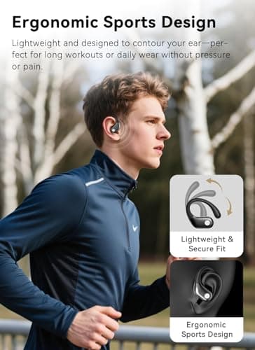 jaddsa Wireless Earbuds, ENC Noise Cancelling Sport Ear Buds with Multifunctional Touch Screen, Bluetooth 5.4 Headphones, Bass Stereo Sound, 5 EQ Over-Ear Earbuds for Sports/Workout/Gym-Black - Image 7