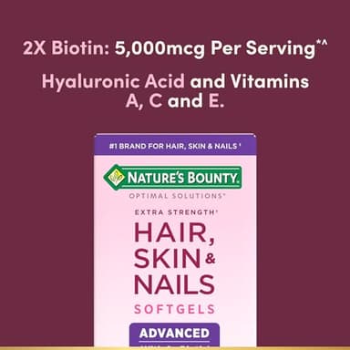 Nature's Bounty Advanced Hair, Skin & Nails, Argan-Infused Vitamin Supplement with Biotin and Hyaluronic Acid, 150 Rapid Release Softgels, 50 Total Servings - Image 3