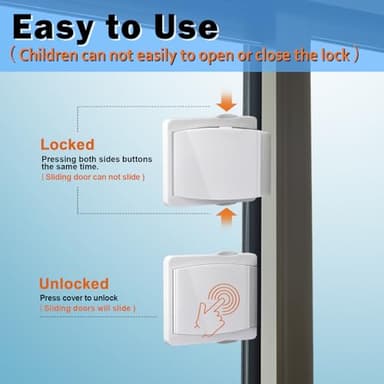 Sliding Door Lock, 2 Pack Child Safety Sliding Glass Door Lock for Sliding Glass Doors, Sliding Windows, Sliding Closet, etc. Easy to Installation Provides More Security for Your Baby and Pets - Image 5