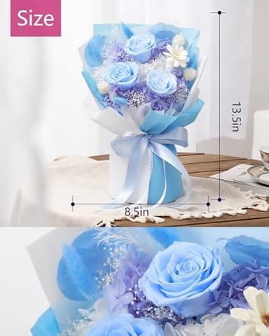 Flowers Gifts for Mom,Flowers Roses Bouquet Gifts for Women,Wife,Grandma and Best Friend/Flower for Delivery Prime/Blue Rose - Image 5