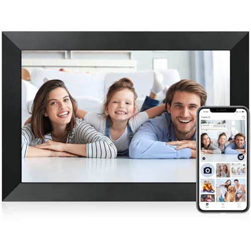Anna Bella Digital Picture Frame 10.1 Inch IPS HD Touch Screen WiFi Smart Digital Photo Frame with 32GB Storage, Auto-Rotate, Easy Setup to Share Photos or Videos Remotely via AiMOR APP Black - Image 1