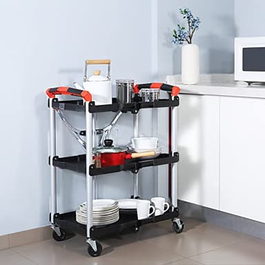 Olympia Tools 410-007 Pack-N-Roll 150 lbs Folding Collapsible Service Cart, Black/Red - Image 7