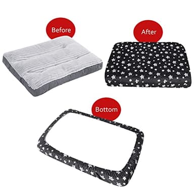Waterproof Dog Bed Covers Replacement Washable Pet Hair Easy to Remove, Noiseless Quilted Puppy Pet Bed Cover Lovely Black Star Print 44x54 Inches, for Dog/Cat, Cover Only - Image 4