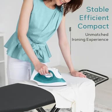 Ironing Board Full Size, RAINHOL 43"x13" Sturdy Iron Board with Iron Rest and Garment Rack, Height Adjustable Metal Construction with Ultra Thick Cover and Padding, Foldable and Heavy Duty - Image 7