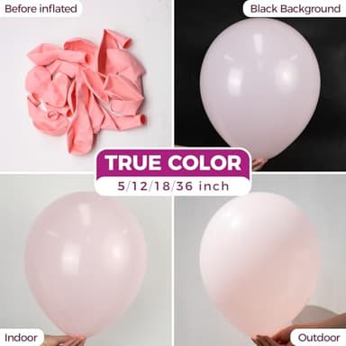 Bezente Pastel Pink Latex Party Balloons - 100 Pack 12 inch Round Helium Light Pink Bridal Pink Balloons for Wedding Bridal Shower Gender Reveal Birthday Party Decoration - Image 2