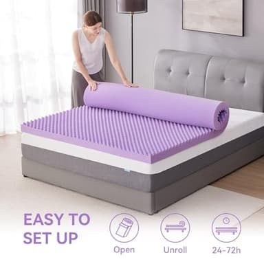 SINWEEK 2 Inch Egg Crate Memory Foam Mattress Topper Twin Size, Soft Mattress Pad for Back Pain Relief, Bed Topper, CertiPUR-US Certified - Image 6