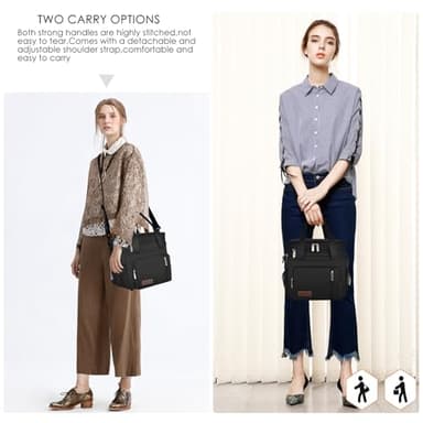 MIYCOO Lunch Bag & Lunch Box for Men Women Double Deck, Leakproof insulated Soft Large Adult Lunch Cooler Bag for Work, Beach, Picnic, Camping, Travel (Black,15L) - Image 3