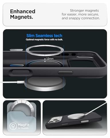 Spigen for iPhone 17 Pro Max Case, Silicone Fit MagFit [Compatible with MagSafe] - Black - Image 5