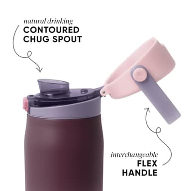 Simple Modern Mesa Sport Water Bottle with Covered Chug Lid | 24oz Cup Holder Friendly Insulated Stainless Steel Bottle for Gym, Sports and Travel | Cherry Wine - Image 3