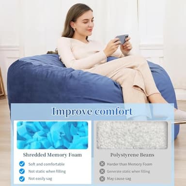 Bean Bag Filler, 40 lbs Shredded Memory Foam Filling, Soft Pillow Stuffing Bean Bag Refill Foam for Couch, Cushion, Stuffed Animals, Dog Bed, Arts Crafts - Image 4