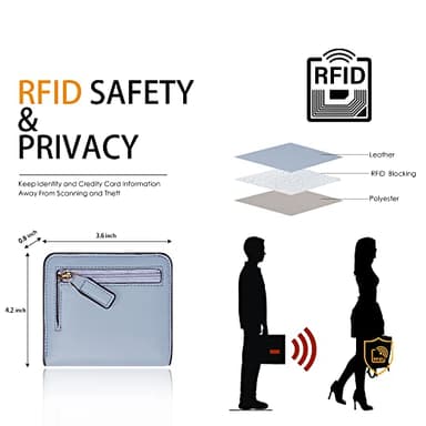 Toughergun Wallet Women Rfid Blocking Small Compact Bifold Luxury Leather Pocket Wallet Ladies Mini Purse with ID Window - Image 7