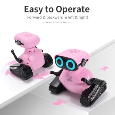 GILOBABY Robot Toys, Remote Control Robot Toy, RC Robots for Kids with LED Eyes, Flexible Head & Arms, Dance Moves and Music, Birthday Gifts for Girls Age 3+ Years (Pink) - Image 4