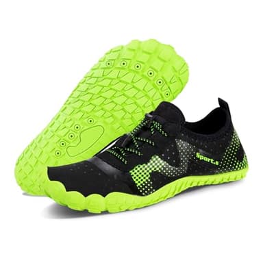 WateLves Water Shoes for Men Women Barefoot Quick-Dry Aqua Sock Outdoor Athletic Sport Shoes Kayaking Boating Hiking Surfing Walking (A-Black/Green, 45) - Image 3