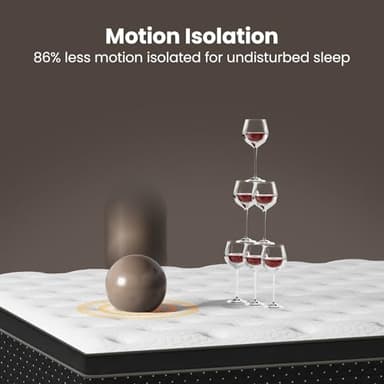 UniPon Firm King Mattress 14 Inch, Cooling Gel Hybrid Mattresses for Back Pain Relief Extra Lumbar Support Motion Isolation with 960+ Pocket Springs, Fiberglass-Free 365 Night Trial - Image 4