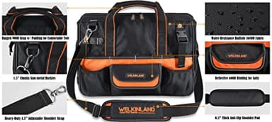 WELKINLAND 16" Tool Bags - 34-Pocket Heavy Duty Open Top Organizer for HVAC & Electricians - Image 7