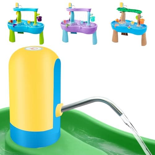 Infowush Powerful Water Table Pump, Battery Powered Water Pump for Water Table 3 Hours Non-Stop Fun Portable Summer Outdoor Sand/Water Table Toys Water Play Table Accessories for Toddlers Kids（Yellow） - Image 1