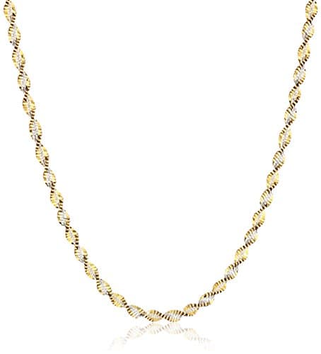 Amazon Essentials Sterling Silver 18k Gold Two Tone 2.3mm Twisted Butterfly Chain Necklace, 18", (previously Amazon Collection) - Image 1