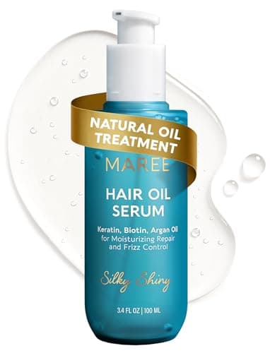 MAREE Hair Oil with Keratin Treatment, Biotin & Vitamins, Serum for Frizzy and Damaged Hair, Frizz Control Care Products for Women, Aceites Para el Cabello - Image 1