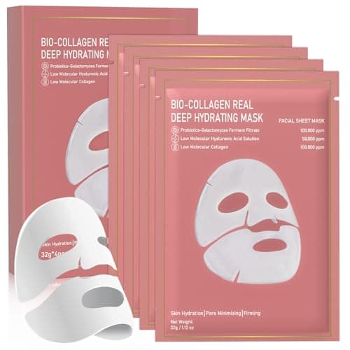 Nityrliv Bio-Collagen Real Deep Mask, 4 Pack Overnight Hydrating Face Mask for All Skin Types,Original Hydrating Collagen Face Mask - Image 1
