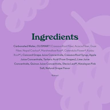 OLIPOP Prebiotic Soda Pop, Classic Grape, Pantry Pack Packed with Prebiotics, Fiber, and Botanicals, Gluten Free, Vegan, GMO Free, 12oz (12-Cans) - Image 6