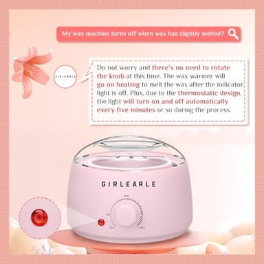 Waxing Kit for Women and Men, GIRLEARLE Wax Warmer Hair Removal at Home with Beads, Multiple Formulas Target Different Types of Sensitive Skin Body, Brazilian Bikini, Eyebrow, Facial - Image 7