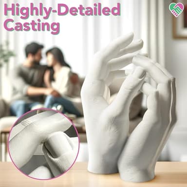 Luna Bean Hand Casting Kit – The Original Hand Mold Kit for Couples – Christmas Gifts, Bridal Shower, Wedding, Engagement Gifts for Her Him Anniversary for Men Women Wife Husband Boyfriend Girlfriend - Image 5