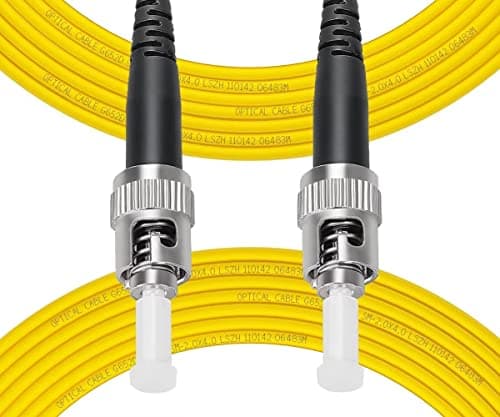 Fibergaga-50M(165ft) OS2 ST to ST Fiber Patch Cable Single Mode, Simplex, Length Option: 0.5M(1.6ft)-30m(98ft) 9/125µm 2.0mm Diameter Fiber Optic Jumper Cable, OS1/OS2 Compatible - Image 1