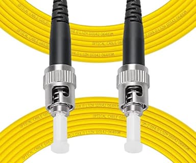 Fibergaga-50M(165ft) OS2 ST to ST Fiber Patch Cable Single Mode, Simplex, Length Option: 0.5M(1.6ft)-30m(98ft) 9/125µm 2.0mm Diameter Fiber Optic Jumper Cable, OS1/OS2 Compatible - Image 1