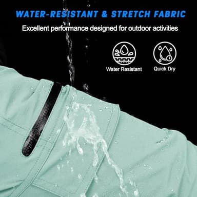 MAGCOMSEN Quick Dry Shorts Men Hiking Summer Shorts Cargo Work Shorts Outdoor Fishing Shorts Light Lake Blue,30 - Image 3