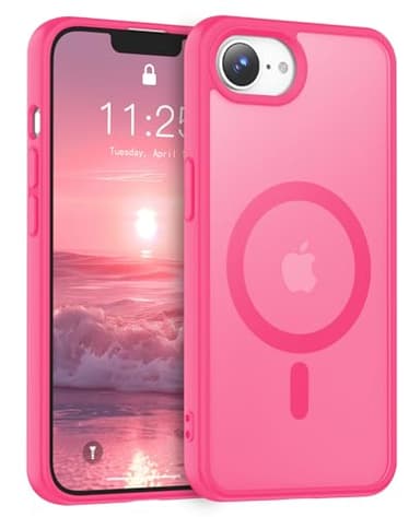 Temdan for iPhone 16e Case, Compatible with Magsafe, Anti-Yellowing, Military-Grade Protection, Shockproof Slim Magnetic Phone Case Cover, Rose Red - Image 1